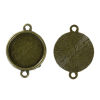 Picture of Zinc Based Alloy Cabochon Settings Connectors Findings Round Antique Bronze Cabochon Settings (Fits 17mm Dia.) 27mm x 21mm, 3 PCs
