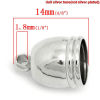 Picture of Brass Cord End Caps For Jewelry Necklace Bracelet Clock Silver Tone 14mm( 4/8") x 10mm( 3/8"), 2 PCs