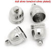 Picture of Brass Cord End Caps For Jewelry Necklace Bracelet Clock Silver Tone 14mm( 4/8") x 10mm( 3/8"), 2 PCs