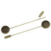 Picture of Brass Stick Pin Brooches Findings Round Antique Bronze Cabochon Settings (Fits 12mm Dia.) 74mm(2 7/8") x 14mm( 4/8"), 1 Piece
