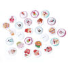 Picture of Natural Wood Sewing Buttons Scrapbooking Round At Random Mixed 2 Holes Cake Pattern 15mm( 5/8") Dia, 20 PCs