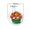 Picture of Natural Wood Sewing Buttons Scrapbooking Round At Random Mixed 2 Holes Cake Pattern 15mm( 5/8") Dia, 20 PCs