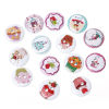 Picture of Natural Wood Sewing Buttons Scrapbooking Round At Random Mixed 2 Holes Cake Pattern 15mm( 5/8") Dia, 20 PCs