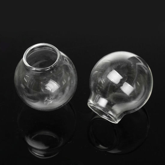 Image de Cabochons d'Embellissement Dômes Fiole Globe en Verre Transparent à Remplir Rond 27mm x 25mm, 1 Pièce