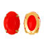 Image de Strass à Coudre en Acrylique 4 Trous Ovale Rouge 14mm x 10mm, Taille de Trou: 1mm, 9 Pcs
