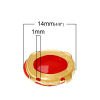 Imagen de Cuentas Sew On Rhinestone Claw Setting 4 Agujeros Acrílico de Óvalo, Rojo 14mm x 10mm, Agujero: acerca de 1mm, 9 Unidades