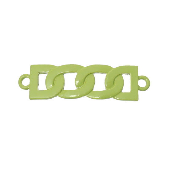 Image de Connecteur en Alliage de Zinc Rectangle Vert-Fruit 4.2cm x 1.1cm, 1 Pièce