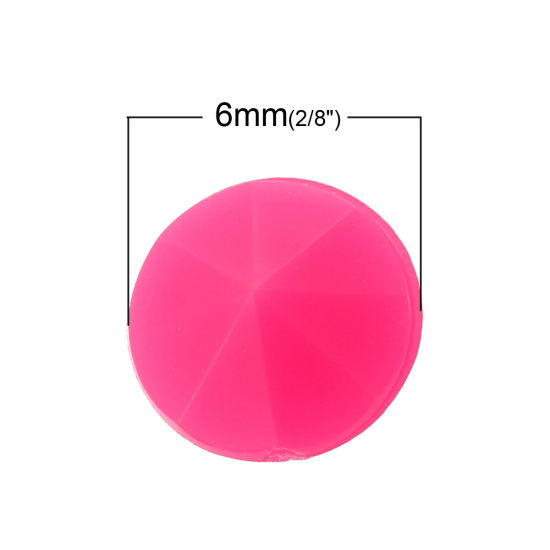 Изображение Акриловые Стразы Круглые Ярко-розовый Шлифованный 6мм, 65 ШТ