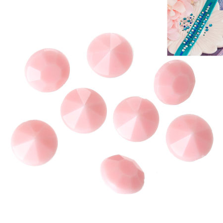 Acrílico Brillantitos Ronda Rosado Sección Diámetro: 6mm, 65 Unidades
