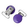 Picture of Iron Based Alloy Baby Pacifier Clip Round Silver Tone Purple 34mm(1 3/8") x 23mm( 7/8"), 1 Piece