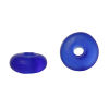 Picture of Lampwork Glass Loose Beads Round Deep Blue Frosted About 8mm x 4mm, Hole: Approx 2mm, 2 PCs