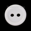 Picture of Resin Sewing Buttons Scrapbooking 2 Holes Round White 11mm( 3/8") Dia, 20 PCs