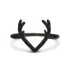 Picture of Brass Christmas Unadjustable Rings Black Antler 17.3mm(US Size 7), 1 Piece                                                                                                                                                                                    