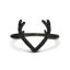 Image de Bagues Non Ajustable Noël en Laiton Noir Bois de Cerf 17.3mm (Taille d'US: 7) , 1 Pièce
