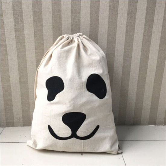 Picture of Cotton Laundry Wash Bag Black & Creamy-White Dog 46cm x 42cm, 1 Piece