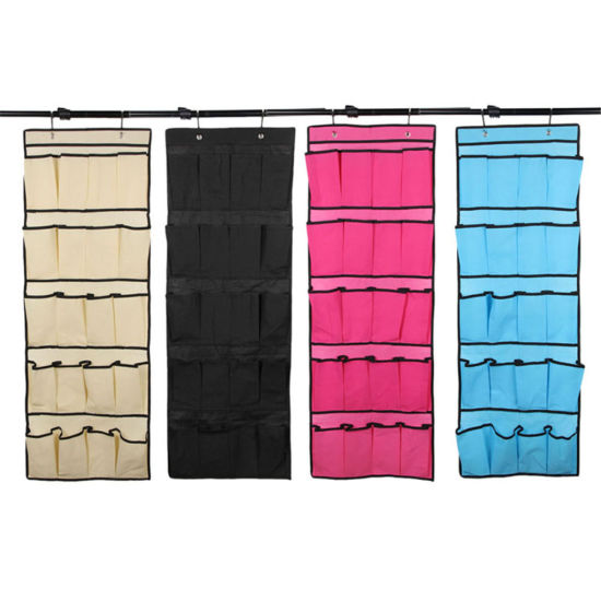 Picture of 20 Pockets Organizer Over the Door Shoe Organizer Space Saver Rack Hanging Storage Bag