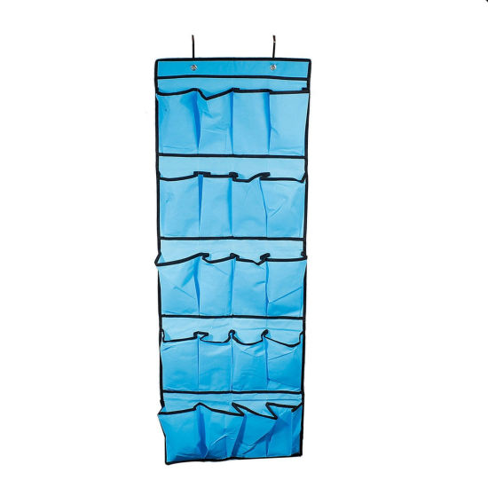 Изображение Nonwovens Wall Door Hanging Storage Bag 24 Pockets Rectangle Beige 150cm(59") x 55cm(21 5/8"), 1 Piece
