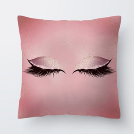 Picture of Polyester Pillow Cases Pink Square Eye 45cm x 45cm, 1 Piece