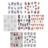 Picture of Water Transfer Nail Art Stickers Decoration Skull Halloween Cobweb Multicolor 1 Set ( 25 PCs/Set)