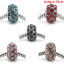 Immagine di Lega di Zinco Stile Europeo Perline Tondo Colore Misto Argento Antico Circa 13.0mm x 1.8mm, Foro: Circa 5.0mm, 5 Pz