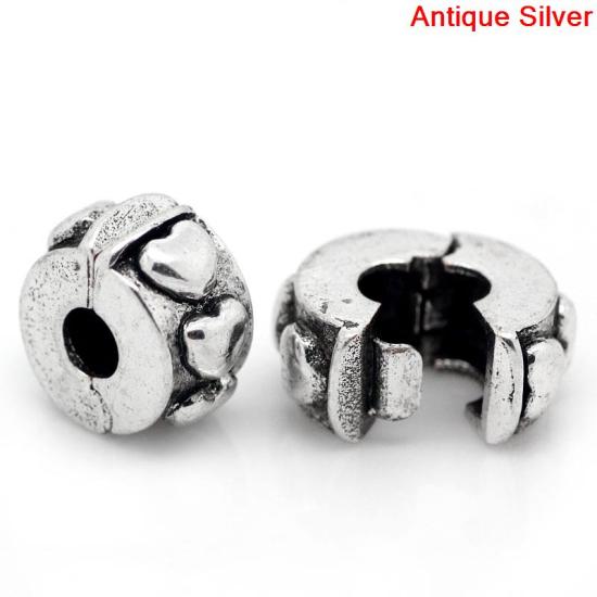 Bild von 10 European Antik Silber Herzen Beads Stopper Clip Element 11x10mm K00475
