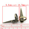 Picture of New Fashion Fingertip Knuckle Nail Rings Antique Bronze Bear Carved 14.7mm( 5/8")(US 3.75), 5 PCs