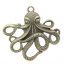 Immagine di Gioielli Oceano Lega di Zinco  Charm Ciondoli Polpo Tono del Bronzo Polpo Disegno 5.7cm x 5.5cm, 5 Pz