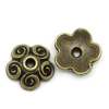 Picture of Zinc Based Alloy Beads Caps Flower Antique Bronze (Fits 12mm-16mm Beads) 10mm x 10mm, 100 PCs