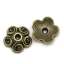 Bild von Zinklegierung Endkappen Blumen Bronzefarbe, für 12mm-16mm Perlen, 10mm x 10mm, 100 Stück