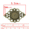 Image de Connecteur de Bijoux Lustre en Alliage de Zinc Losange Bronze Antique Creux (Convenable à Cabochon 18mm Dia.) 5.2cm x 3.6cm, 10 PCs