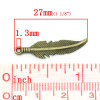 Picture of Charm Pendants Feather Antique Bronze 27x6mm,100PCs 