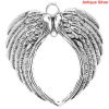 Imagen de 30 Unidades Zamak Conectores Dijes Colgantes Corazón Plata Antigua Ala Hueco 6.9cm x 6.6cm