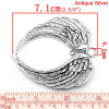 Imagen de 30 Unidades Zamak Conectores Dijes Colgantes Corazón Plata Antigua Ala Hueco 6.9cm x 6.6cm