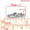 Bild von Zinklegierung Anhänger Ballettschuhe Antik Silber,mit Streifen Muster, 23.0mm x 7.0mm, 50 Stück 