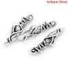 Bild von Zinklegierung Anhänger Ballettschuhe Antik Silber,mit Streifen Muster, 23.0mm x 7.0mm, 50 Stück 