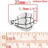 Picture of Zinc Based Alloy Charms Travel Fire Balloon Antique Silver Stripe Carved 25mm(1") x 17mm( 5/8"), 50 PCs