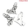 Picture of Zinc Based Alloy Charms Halloween Witch & Broom Antique Silver 16x14mm( 5/8"x 4/8"), 100 PCs