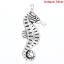 Picture of Ocean Jewelry Zinc Based Alloy Charms Sea Horse Animal Antique Silver 22mm x 9mm(7/8"x 3/8"), 50 PCs
