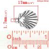 Picture of Charm Pendants Shell Antique Silver 17x15mm,50PCs