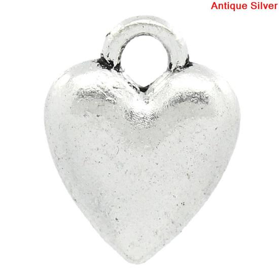 Picture of Charm Pendants Heart Antique Silver 14x10.5mm,50PCs