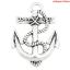 Image de Pendentifs en Alliage de Zinc Forme Ancre Rayées Argent vieilli, 4.0cm x 28.5mm, 10 Pièces 