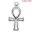 Image de Pendentifs en Alliage de Zinc Signe de Vie à Pois Gravé Argent Vieilli 25mm x 14mm, 50 Pcs