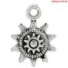 Imagen de Colgantes Aleación del Metal Del Zinc de Sol,Sol    Plata Antigua Rhinestone 17.0mm x 13.0mm, 50 Unidades 