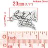 Picture of Zinc Metal Alloy Charm Pendants Praying Angel Antique Silver 23mm( 7/8") x 17mm( 5/8"), 50 PCs