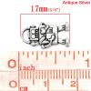 亜鉛合金 チャームペンダント ロボット 銀古美 17.0mm x 10.0mm、 50 PCs  の画像
