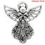 Imagen de Colgantes Aleación del Metal Del Zinc de Ángel Plata Antigua Rhinestone 26.0mm x 23.0mm, 50 Unidades 