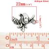 Picture of Zinc Metal Alloy Charm Pendants Bee Animal Antique Silver 22mm x 17mm(7/8"x 5/8") , 50 PCs