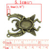 Изображение Коннекторы Насекомые Античная Бронза Рамки для Кабошона (для 18мм x 13мм  Кабошона), 5.1см x 3.8см, 5 ШТ 