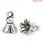 Imagen de Colgantes Aleación de Flor,Raya Plata Antigua Rhinestone 11.0mm x 8.0mm, 50 Unidades 
