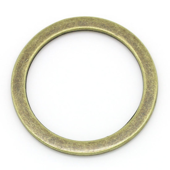 Imagen de 10 Unidades Zamak Conectores Dijes Colgantes Anillo Tono Bronce 3.3cm Dia